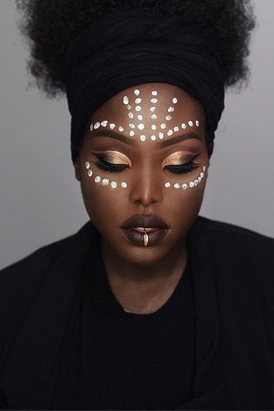 We’re Drooling Over These Fierce Black Panther Makeup Looks #halloween #makeup African Face Paint, African Makeup, Black Panther Movie, Halloween Make-up Looks, The Black Panther, Black Panthers, Dope Makeup, Halloween Makeup Looks, Makeup For Black Women