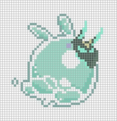 a cross stitch pattern with an image of a cartoon character in the middle of it