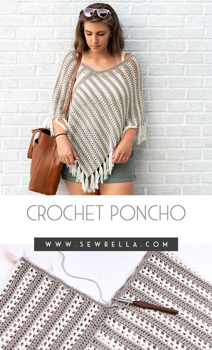 the crochet poncho is an easy to knit shawl pattern for beginners