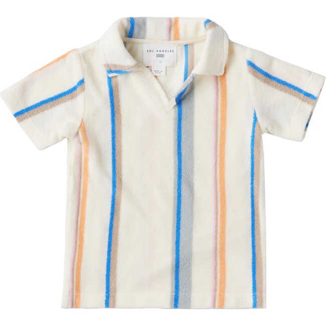 Sonoma Melrose Polo | Sol Angeles | Boys Sonoma Melrose Striped Short Sleeve Polo Shirt, Multicolors (Stripes, Size 4Y) | Maisonette collects the best children’s products from around the world (unlike Zulily, Etsy, The Tot, Farfetch Kids, Childrensalon, Crate and Kids, Kohls, Wayfair, Buy Buy Baby, Nordstroms, Mini Boden, J.Crew Factory, or PotteryBarn Kids), creating a curated shopping experience for you. Think of us as your shortcut to fashion for litte ones! White Relaxed Fit Yarn-dyed Top, Multicolor Horizontal Stripe Tops For Spring, Spring Yarn-dyed Collared Tops, White Yarn-dyed Short Sleeve Shirt, Multicolor Striped Top For Summer, Multicolor Horizontal Stripe Summer Tops, Striped Short Sleeve Yarn-dyed Top, Collared Tops With Horizontal Stripes For Spring, Collared Yarn-dyed Top For Summer