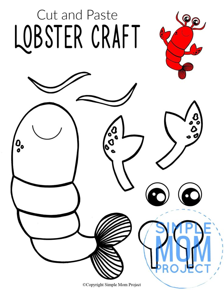 the cut and pastee lobster craft is ready to be used for children's crafts