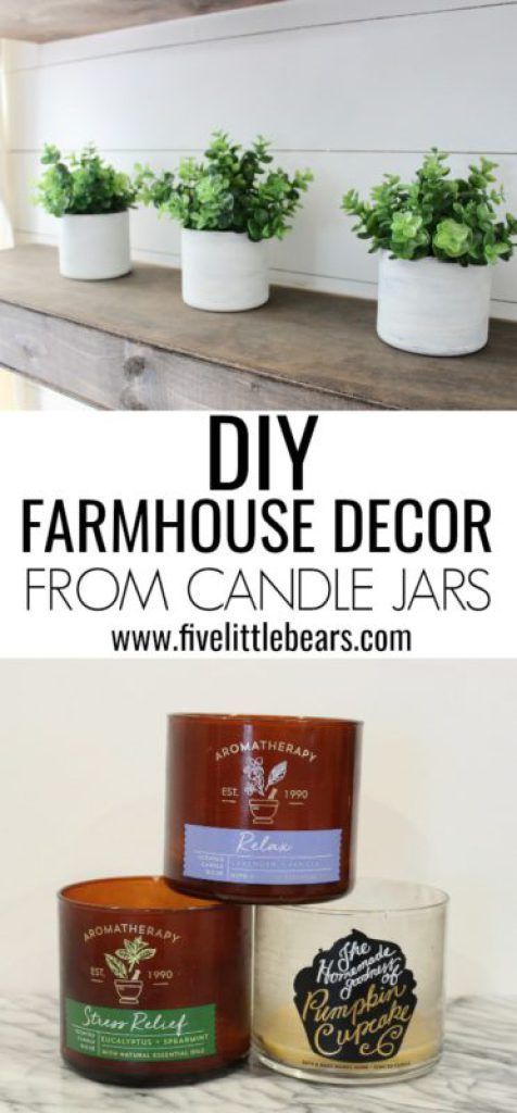 diy farmhouse decor from candle jars