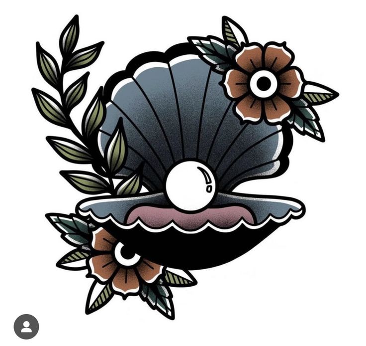 an image of a tattoo design with flowers and leaves on the bottom half of it