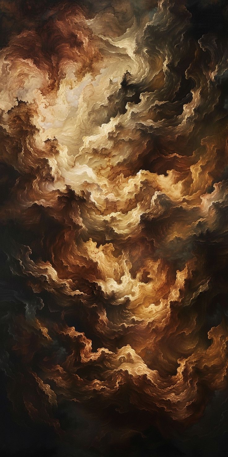 an abstract painting of clouds in the sky