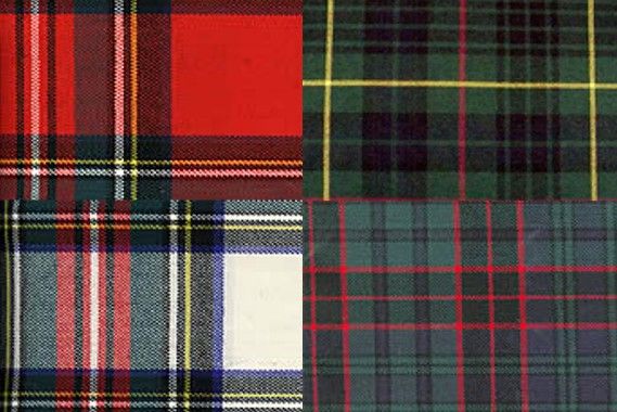 four different plaid patterns are shown together