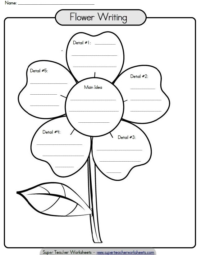 a flower writing worksheet with the words, flowers and leaves on it's side