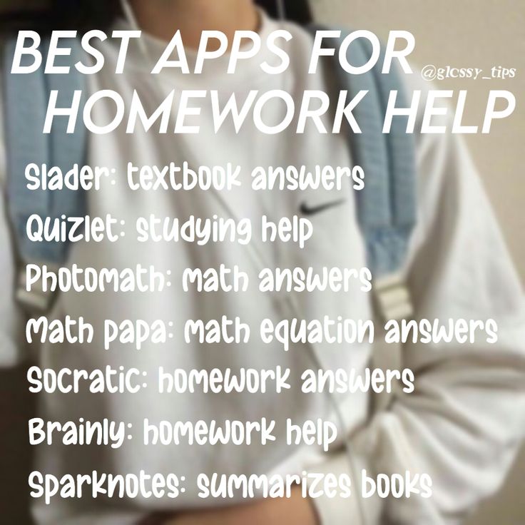 a woman with headphones on and the words best apps for homework help in front of her