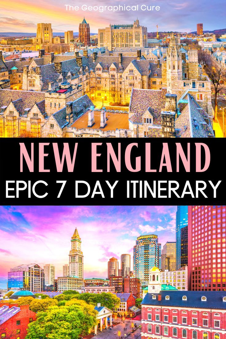 the new england beautiful destinations are featured in this postcard