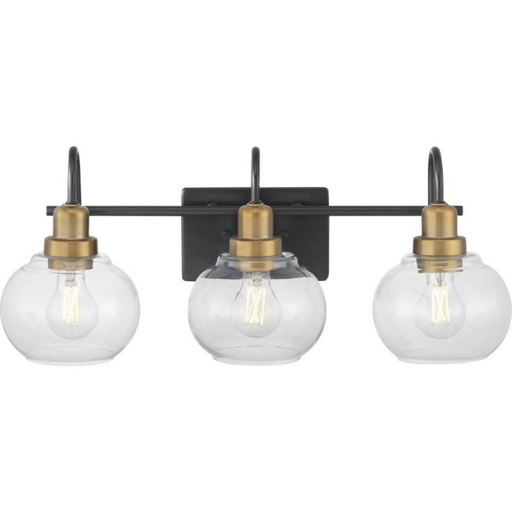 three light bathroom fixture with glass globes