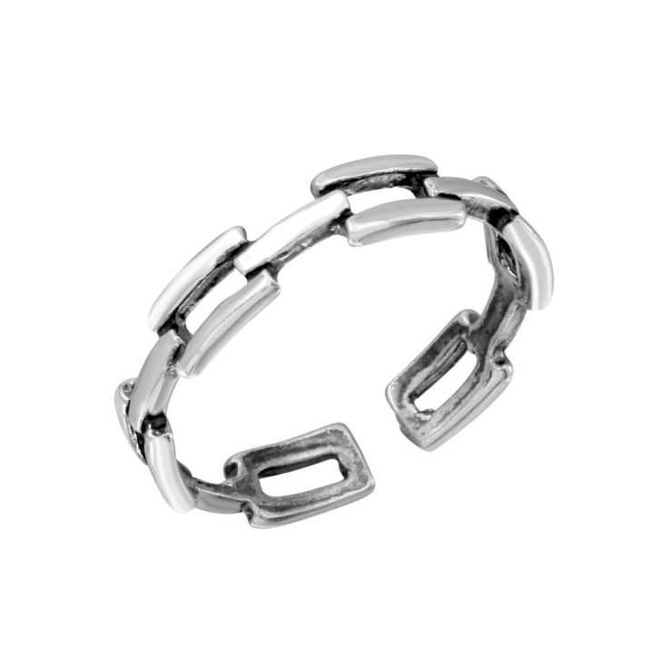 Silver 925 Chain Link Adjustable Toe Ring Metal: 925 Sterling Silver Size: Adjustable Finish: Oxidized Knuckle Ring, Link Design, Toe Ring, Ring Color, Silver Jewelry Handmade, Ring Metal, Toe Rings, Womens Jewelry Rings, Metal Rings