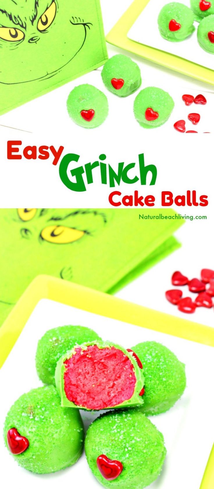 an easy grin face cake ball recipe for kids to make with the grin's eyes