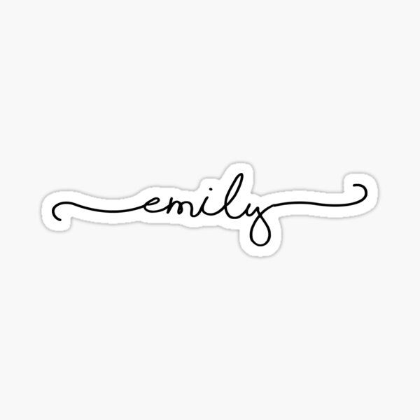 the word'embly'written in cursive writing sticker