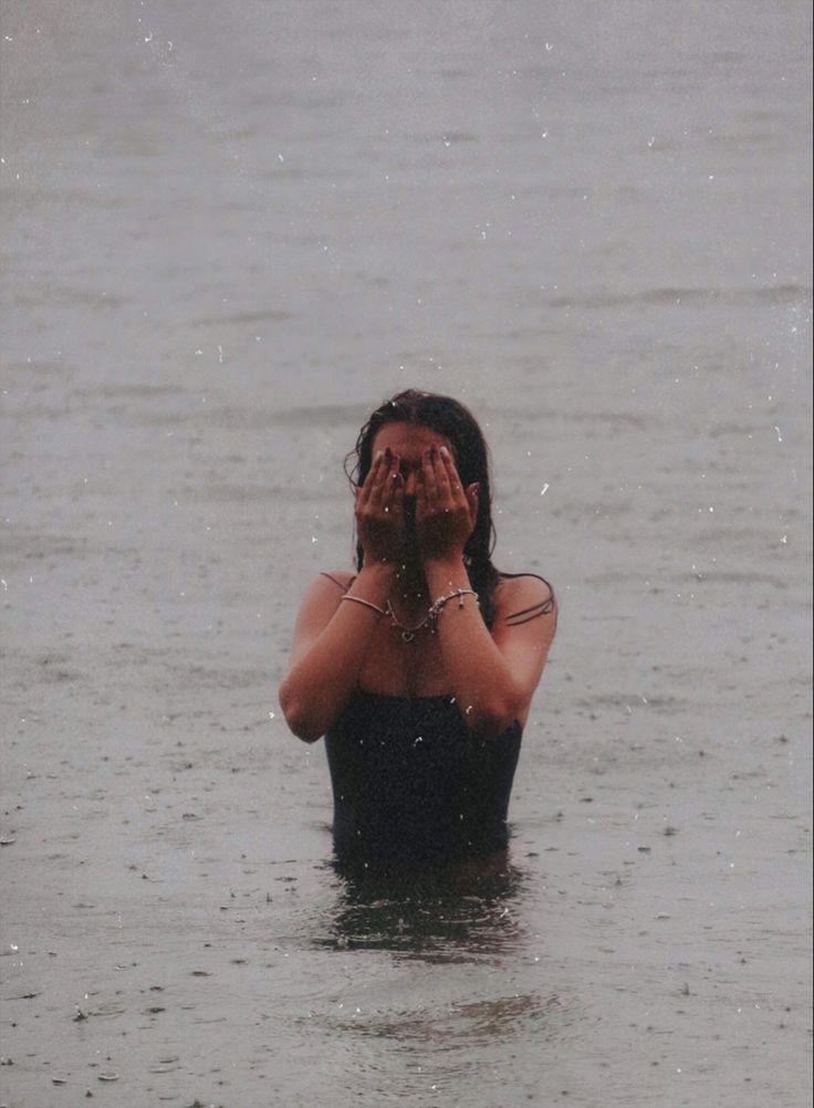 #rain #swim #rainyday #lake #newhampshire #usa #aesthetic #blackandwhite #wet #instagram Photos In The Rain Aesthetic, Rain Lake Photoshoot, Rainy Lake Photoshoot, Photo Shoot In The Rain Ideas, Raining Beach Pictures, Beach And Rain Aesthetic, Rain On Beach Aesthetic, Swimming In The Rain Aesthetic, Rainy Beach Day Aesthetic