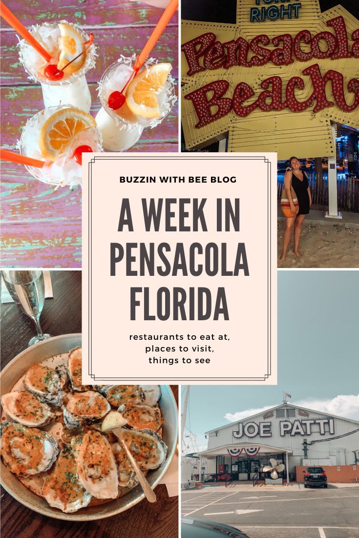 a collage of photos with the words a week in pensacola florida