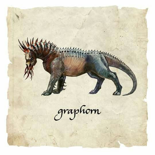 an image of a dinosaur with the word graphom on it's back side