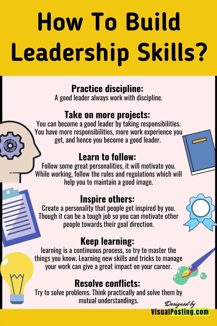 a poster with the words how to build leadership skills