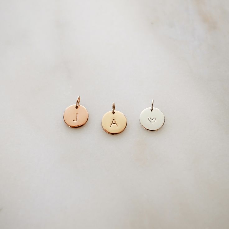 The Minimalist Magnolia Charms & Pendants Original Disc Charm • Add On Dainty Personalized Gold-plated Charms, Gold Hand Stamped Round Disc Charm Necklace, Small Initial Necklace, Round Disc Charm Necklace In 14k Gold-filled As Gift, Personalized Stamped Round Disc Charm Necklace, Personalized 14k Gold-filled Disc Necklace, What What, Gift Wrap Box, Personalized Pendant