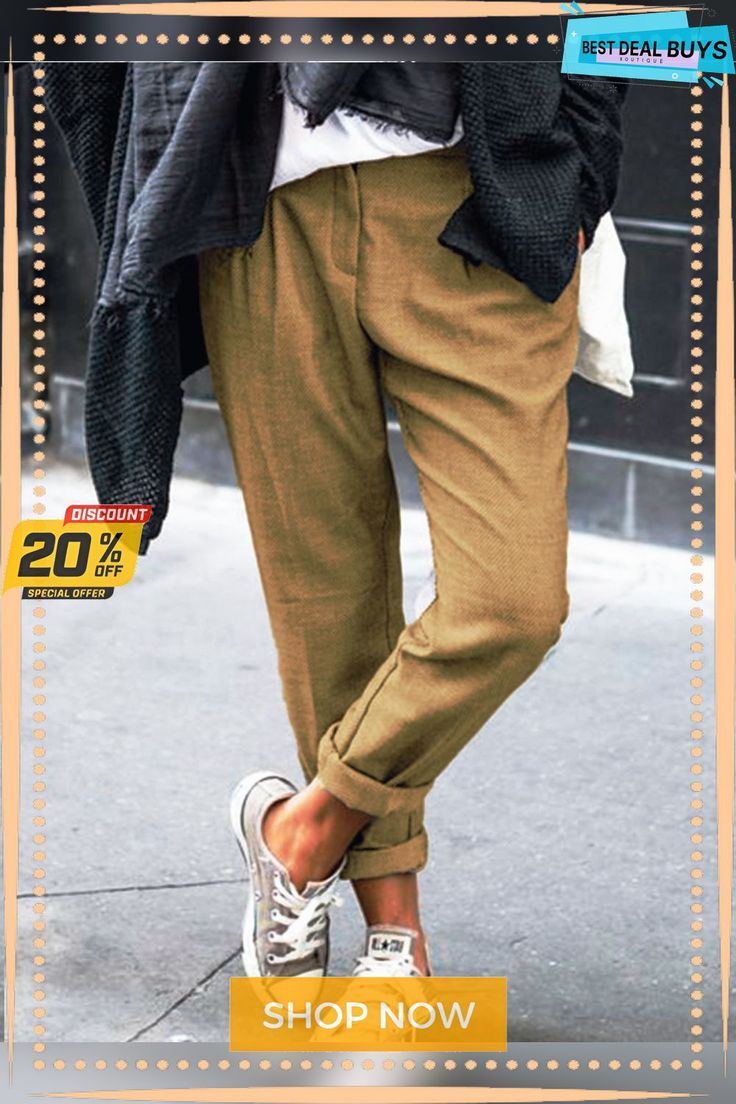 Casual Solid Pants Casual Khaki Dress Pants For Summer, Khaki Dress Pants For Spring, Spring Khaki Dress Pants, Casual Pants For Fall, Khaki Dress Trousers For Spring, Spring Khaki Dress Trousers, Khaki Solid Color Bottoms For Workwear, Khaki High-waisted Pants For Fall, Khaki Bottoms For Workwear