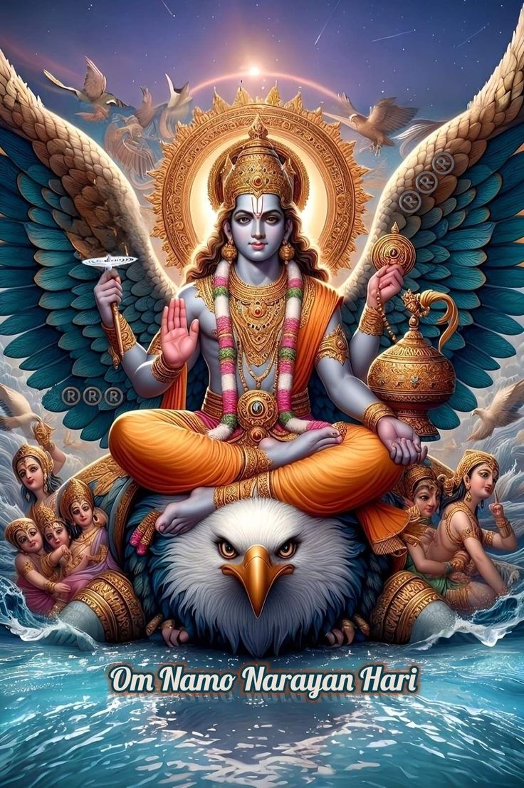 an image of the god sitting on top of an eagle