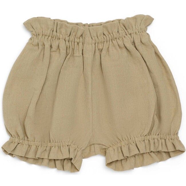 The Klea Bloomers are soft and breezy for summer fun, featuring an elasticated waistband and leg openings for extra comfort when dressing and changing, and matches perfectly with the Frutys Blouse. | Donsje Amsterdam | Klea Ruffle Hem Bloomers, Khaki (Green, Size 24-30M) | Maisonette collects the best children’s products from around the world (unlike Zulily, Etsy, The Tot, Farfetch Kids, Childrensalon, Crate and Kids, Kohls, Wayfair, Buy Buy Baby, Nordstroms, Mini Boden, J.Crew Factory, or PotteryBarn Kids), creating a curated shopping experience for you. Think of us as your shortcut to fashion for litte ones! Cotton Bloomers With Elastic Waistband For Playwear, Playful Elastic Bottoms For Spring, Summer Playtime Ruffle Bloomers, Summer Playtime Elastic Bottoms, Casual Ruffled Bottoms For Playtime, Spring Bloomers With Elastic Waistband For Loungewear, Summer Cotton Bloomers With Elastic Waistband, Spring Loungewear Bloomers With Elastic Waistband, Spring Playwear Shorts With Ruffles