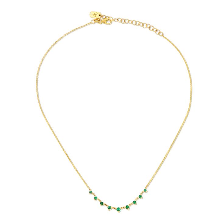 Design A floating emerald necklace with beautifully graduating stones. Details & Dimensions - 1.10 carats- Adjustable 15 - 16" chain S Jewelry, Emerald Necklace, Downtown Los Angeles, Fine Jewels, Fine Jewelry Designers, Jessica Alba, Green Emerald, Designer Jewelry, Gold Details