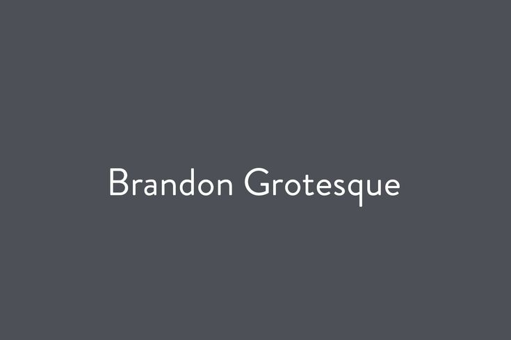 the words brandon grotesque are in white on a gray background with an image of a