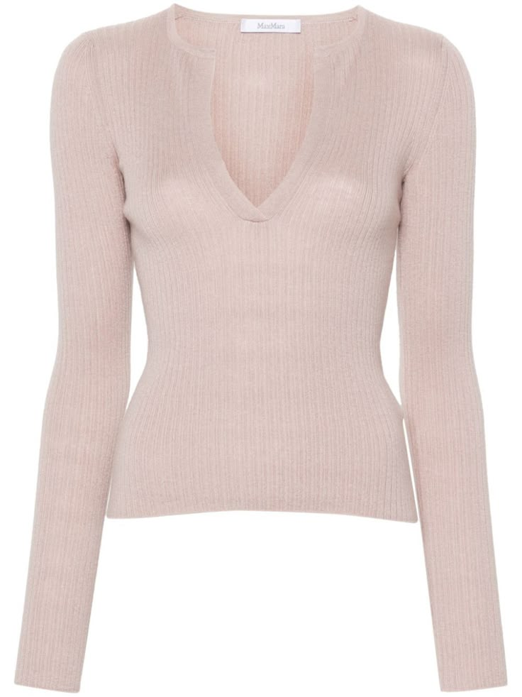 005 MAX MARA SILK AND CASHMERE BLEND TOP White Cashmere Sweater, Silk Knit, Cashmere Blend Sweater, City Dress, Shirt Png, Brown Sweater, Powder Pink, Fall Winter Fashion, Knit Jumper