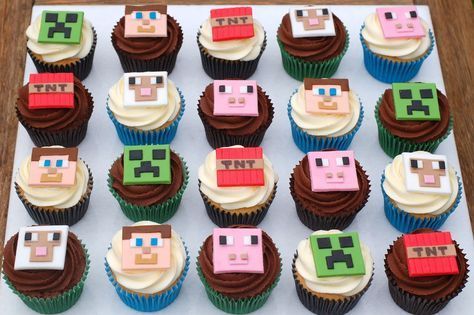 cupcakes decorated with different types of characters on them