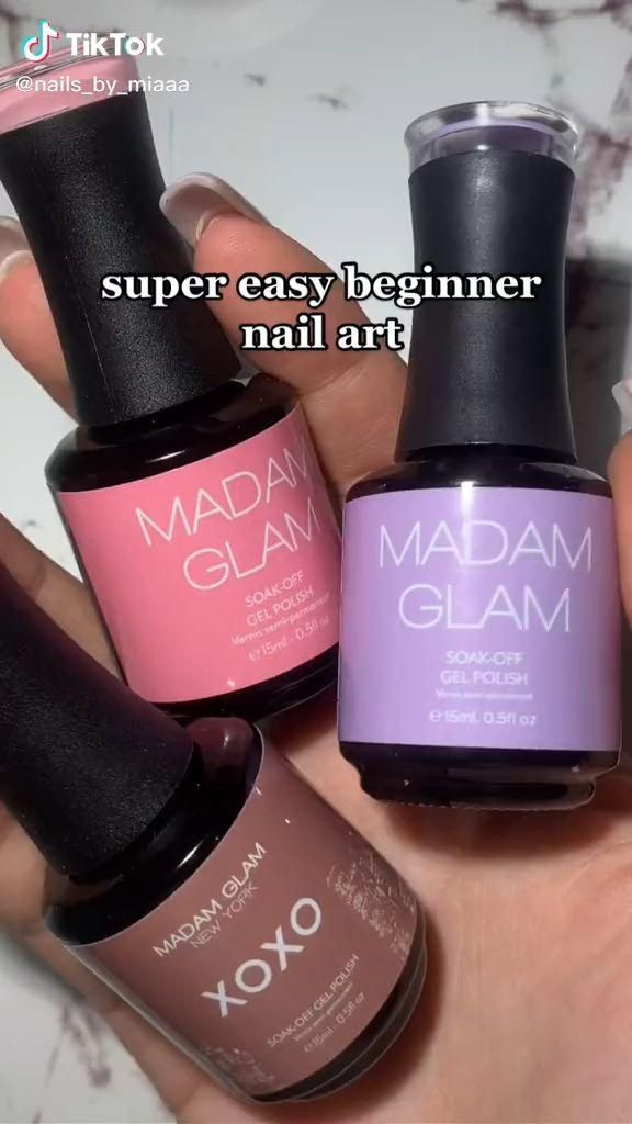 Pin on Nails Beginner Nail Designs, Do It Yourself Nails, Nail Tutorial Videos, Nail Art Diy Easy, April Nails, Diy Acrylic Nails, Cute Simple Nails, Nail Art For Beginners, Gel Nails Diy