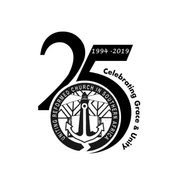 the 25th anniversary logo is shown in black and white