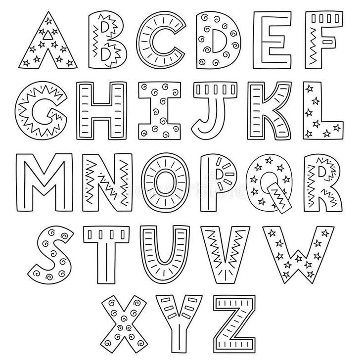 the alphabet is made up of different shapes and sizes, including letters that are black and white