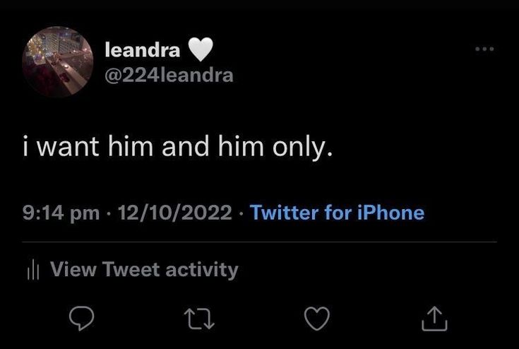 the tweet is being displayed on an iphone screen, and it says i want him