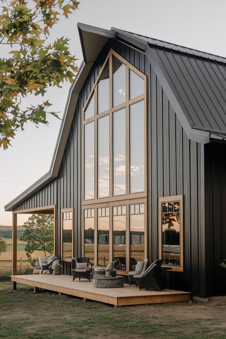 a large metal building with lots of windows