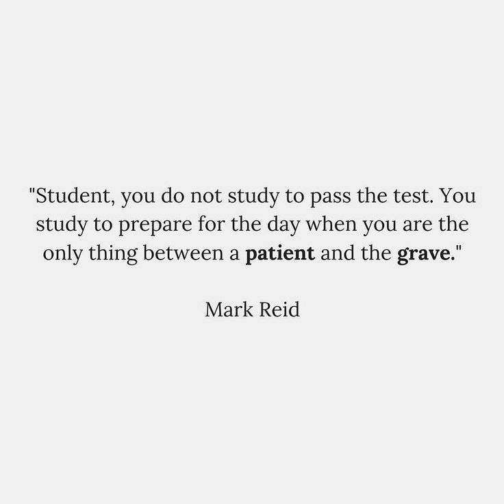 a quote from mark reid that reads student, you do not study to pass the test