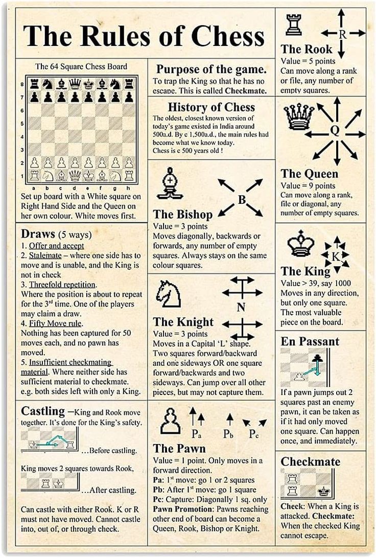 the rules of chess are shown in this poster