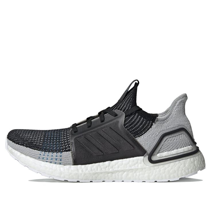 adidas UltraBoost 19 Core Black Grey Marathon Running Shoes/Sneakers Breathable Gray Sneakers For Jogging, Sporty Gray Lace-up Running Shoes, Gray Breathable Running Shoes For Athleisure, Gray High-top Fade-resistant Running Shoes, Gray Athleisure Running Shoes For Jogging, Gray Breathable Sneakers With Athletic Fit, Gray Athletic Fit Sneakers, Durable, Gray Breathable Athletic Sneakers, Gray Athletic Fit Fade-resistant Sneakers