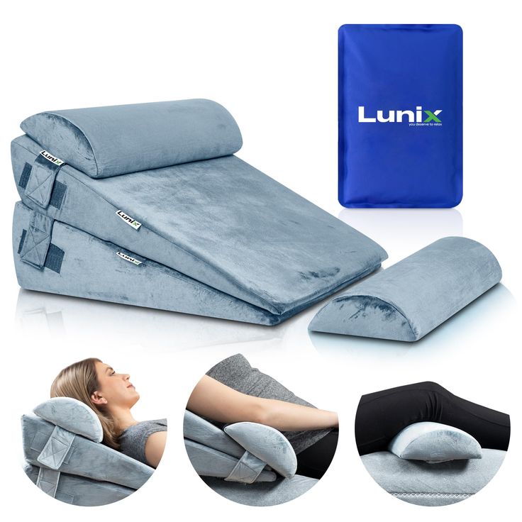 PRICES MAY VARY. While other bed wedge pillows can be too firm, uncomfortable, fail to relieve post-surgery pain, or slide down making it impossible to fall asleep or relax in a pain-free position, the Lunix bed wedge pillow set made of premium 45D memory foam quickly adapts to your body shape and height. The unique Velcro strap on the head pillow prevents sliding and provides hours of comfort. Kids can enjoy it too! You deserve painless and relaxing days! If you want to recover quicker after sh Shoulder Surgery Recovery, Best Pillows For Sleeping, Sitting Pillow, Bed Wedge Pillow, Sitting Pillows, Bed Wedge, Leg Pillow, Hip Surgery, Neck Support Pillow