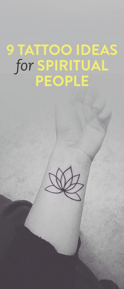 a person with a tattoo on their wrist and the words 9 tattoo ideas for spiritual people