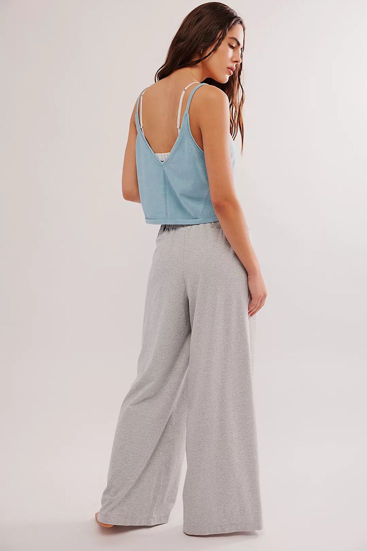 Out And About Pants | Free People Spring Cotton Sleepwear With Wide Legs, Cotton Wide-leg Sleepwear For Lounging, Solid Wide Leg Sleepwear For Spring, Solid Color Wide Leg Sleepwear For Spring, Wide Leg Cotton Sleepwear For Spring, Cotton Wide Leg Sleepwear For Lounging, Comfortable Wide-leg Sleepwear With Elastic Waistband, Spring Wide-leg Cotton Sleepwear, Spring Wide Leg Cotton Sleepwear