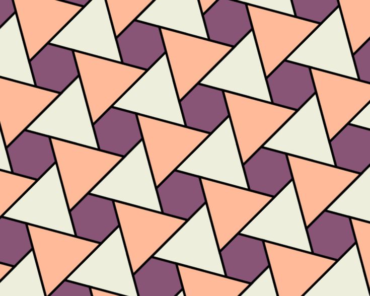 an orange and purple pattern with white triangles