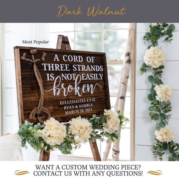 a wooden sign with flowers on it that says, what is your wedding question?