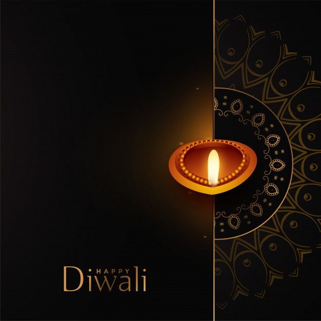 a diwali background with a lit candle in the middle and an intricate design