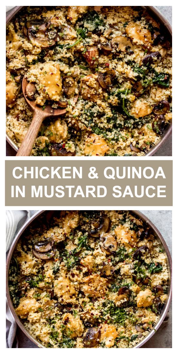 chicken and quinoa in mustard sauce