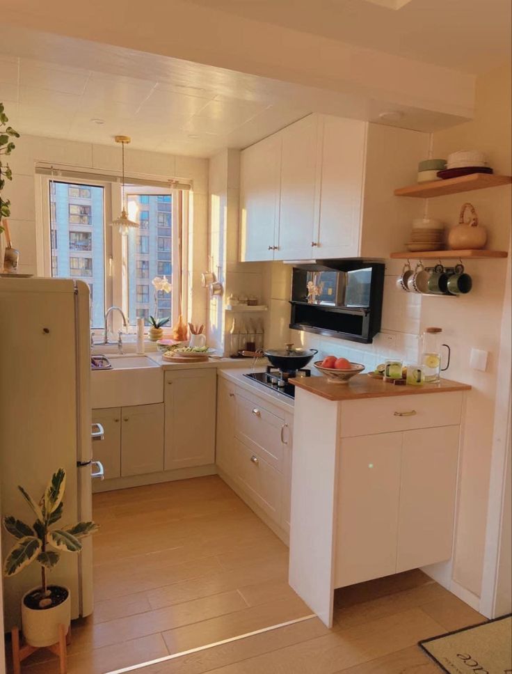 the kitchen is clean and ready for us to use in its new home or apartment