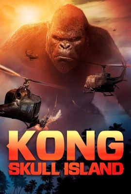 kong la is a calaverra movie poster with gorilla and helicopter in the background