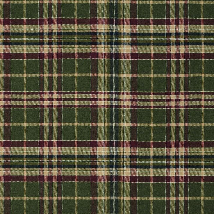 a green and red plaid fabric