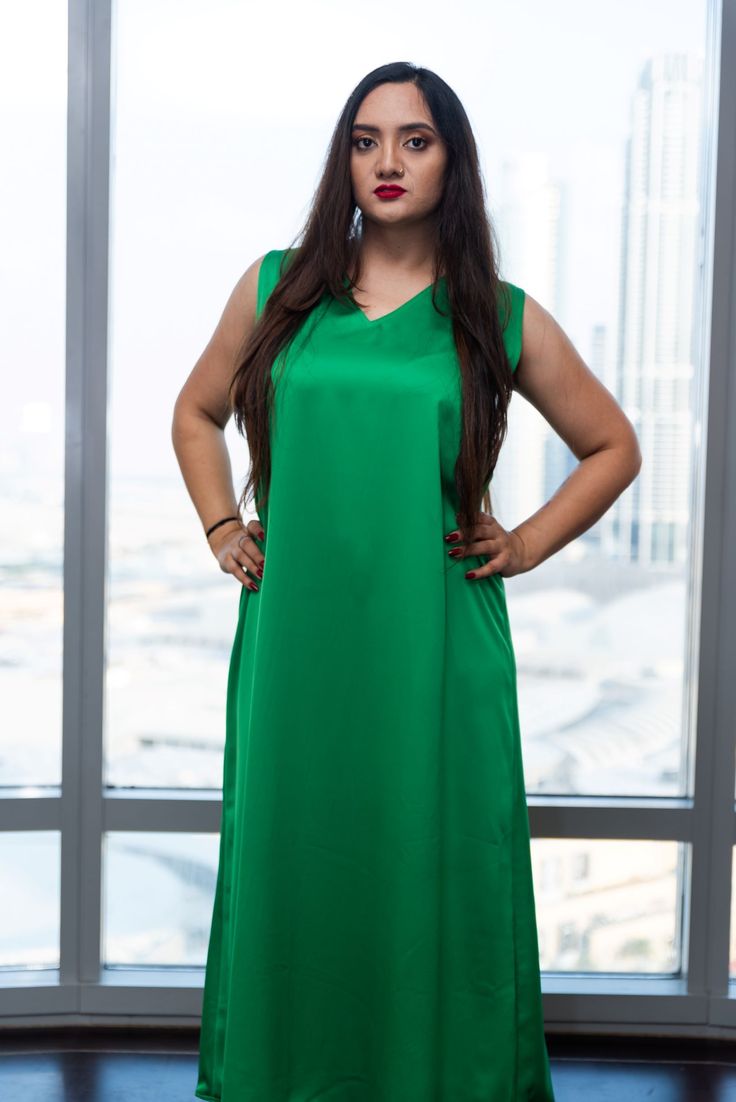 green Plus Size Satin Maxi Dress Green V-neck Satin Evening Dress, Sleeveless Solid Dresses With Satin Finish, Sleeveless Solid Satin Dress, Green Silk Slip Dress For Evening, Green Silk Slip Dress For Formal Occasions, Green Silk V-neck Slip Dress, Green Silk Evening Slip Dress, Satin Finish V-neck Maxi Dress, Green Satin V-neck Dress