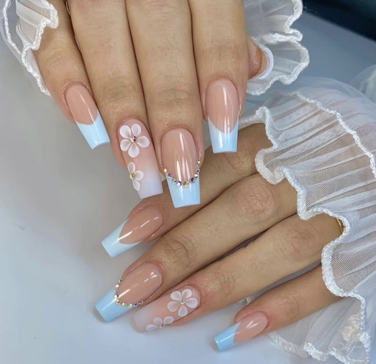 Quinceanera Nails, Subtle Nails, Simple Gel Nails, Summery Nails, Girly Acrylic Nails, Cute Acrylic Nail Designs, Simple Acrylic Nails, French Acrylic Nails, Acrylic Nails Coffin Short