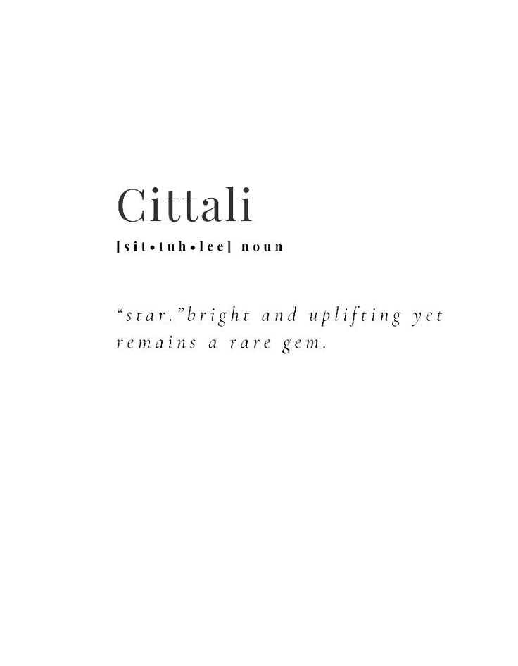 the words cittali are written in black and white