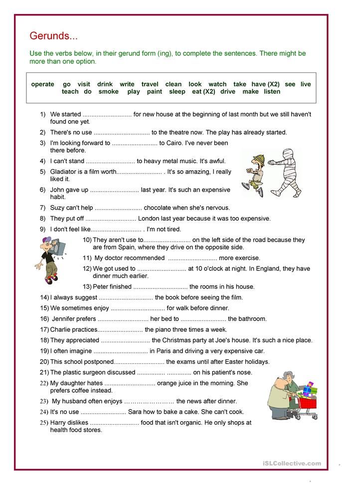 an english worksheet with pictures and words